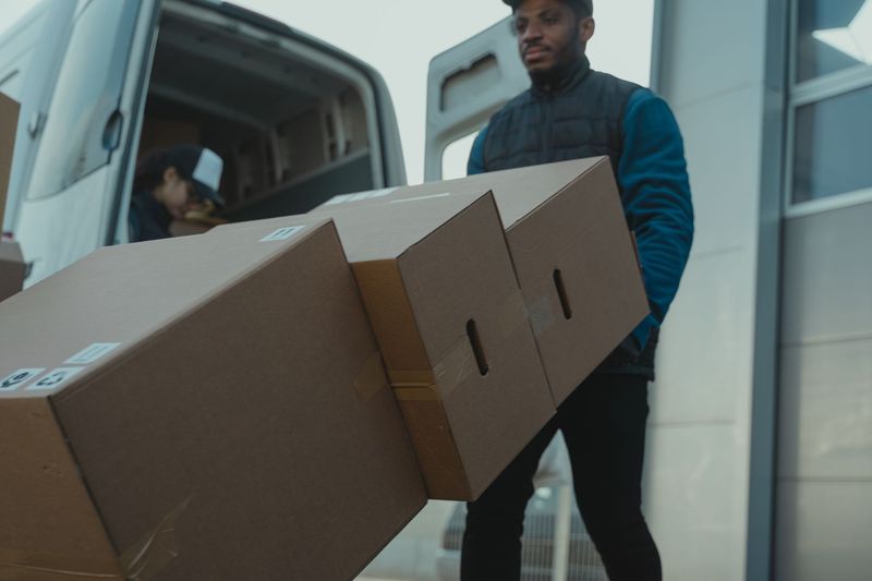 Professional movers loading household belongings into a truck near Lakewood